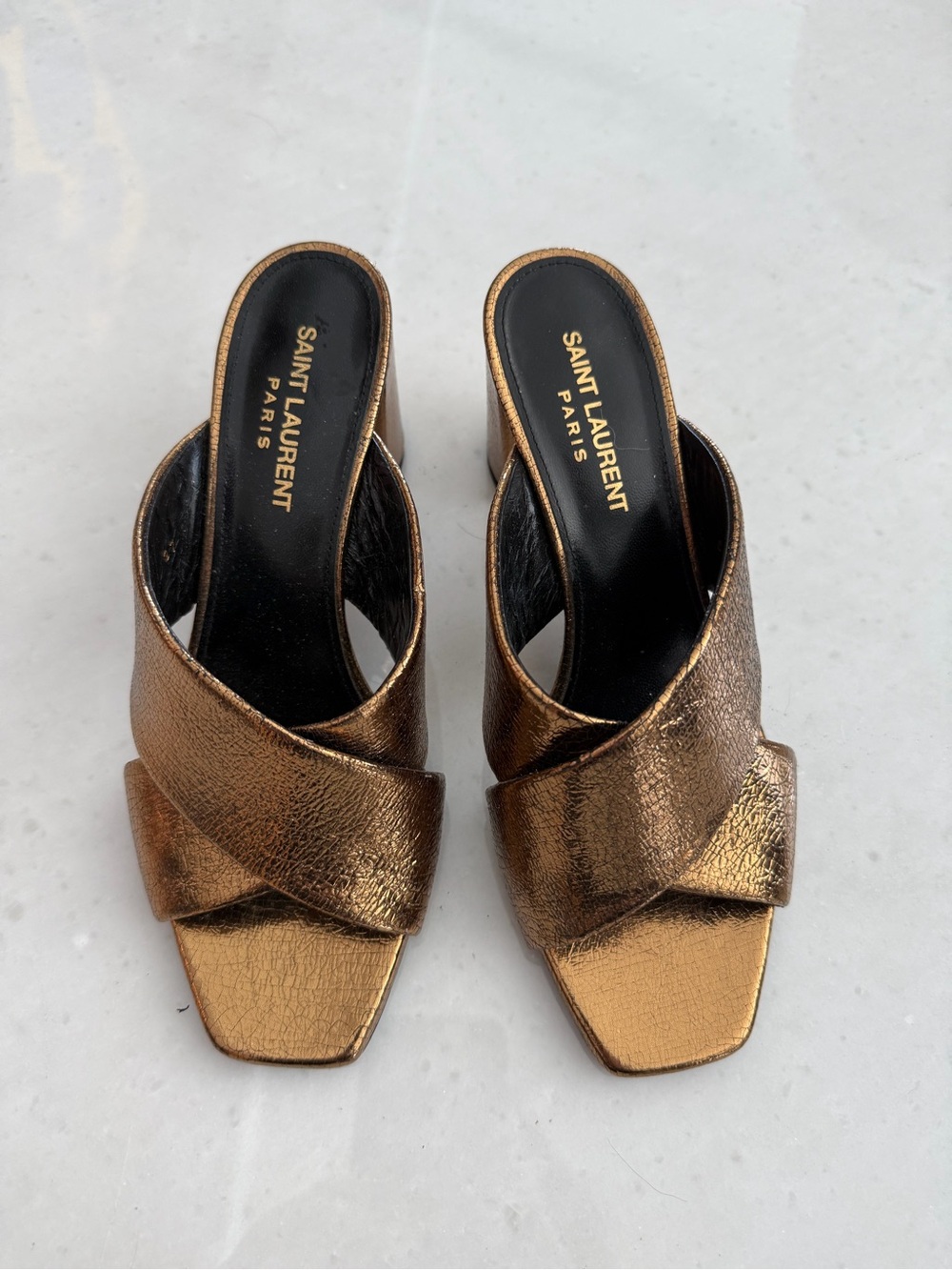 Saint Laurent Metallic Bronze LouLou Mule - Picture 2 of 3